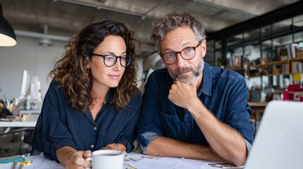 Two people sitting at a table in a coffee shop.