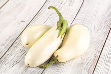 White raw eggplant for cooking