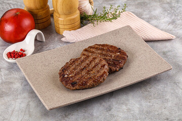 Grilled beef burger cutlet minced meat
