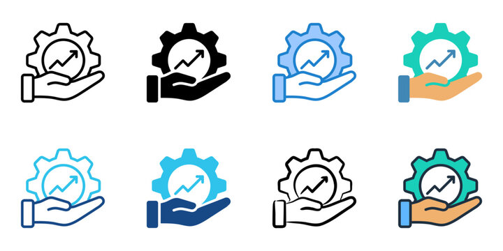 Industry expertise icon set multiple style collection 
