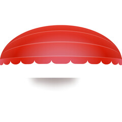 Stylized Red Beverage Icon with Scalloped Edge and Subtle Gradient on Transparent Background with Gray Base Element