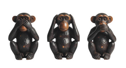 Wise carved monkeys embodying see no evil hear no evil speak no evil wisdom for mindful living and ethical choices