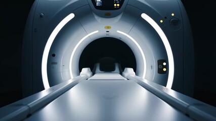 Close Up of Ct Scanner Rotating and Ready for Medical Scan