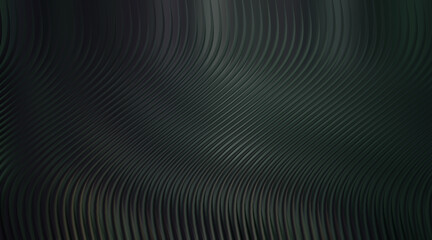 Fototapeta premium Dark green abstract background with wavy lines and vertical stripes for graphic design