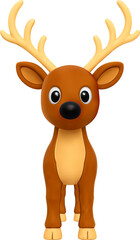 Cute 3D rendering of a brown deer