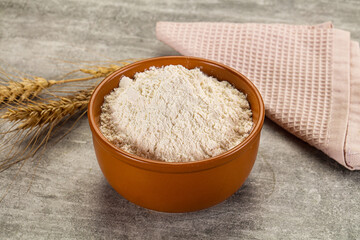 Wheat flour for cooking in the bowl