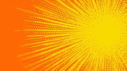 Fototapeta premium Bright sunburst pattern with orange and yellow tones illuminating the background