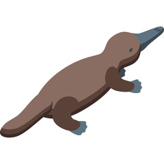 A Brown Platypus Animal Rests On A Transparent Background