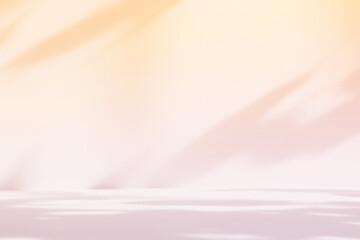 Abstract beige color gradient studio background for product presentation. Empty room with shadows...