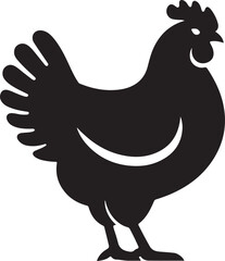 Silhouette of a proud rooster standing with tail feathers spread