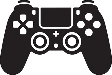 Modern video game controller silhouette isolated on white background