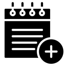 Obraz premium Add note icon glyph style vector illustration