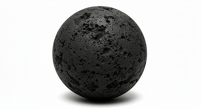 Black Volcanic Rock Sphere, Generative AI - Powered by Adobe