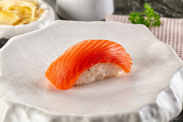 Japanese cuisine - sushi with salmon