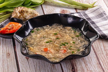 Asian soup with crab and prawn