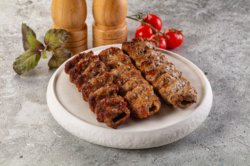 Grilled kebab minced meat barbecue