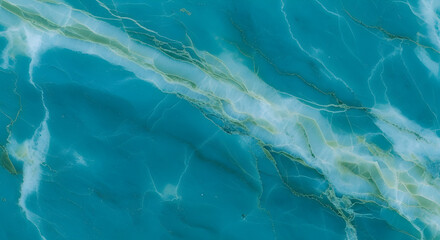Abstract turquoise marble texture with white and green veins, creating a luxurious and natural pattern for backgrounds and design elements