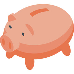 A Pink Piggy Bank with a Coin Slot on its Back Sitting on a Transparent Background a Cute and Simple Illustration for Saving Money and Financial Concepts