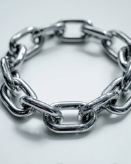 Fototapeta premium Metallic chain forming a perfect circle symbolizing unity, strength, and connection.