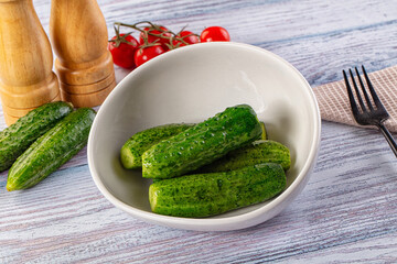 Homemade lightly salted cucumbers snack