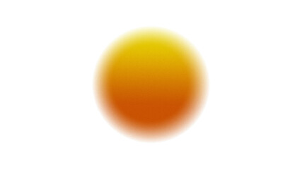 Golden Yellow to Orange Gradient Sun Sphere with Grainy Texture on Transparent Background, Minimal Abstract Solar Orb, Glowing Sunset Circle, Isolated Round Design with Copy Space