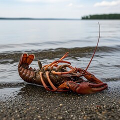 Lobster on the Beach - A Fresh Catch by the Sea.