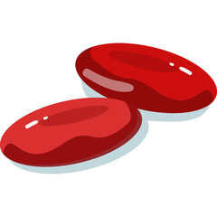 Two Red Blood Cells Close Up Macro View Isolated On White Background Scientific Medical Health Science