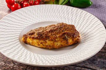 Baked chicken breast with spices and herbs