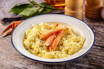 Risotto with natural crab leg