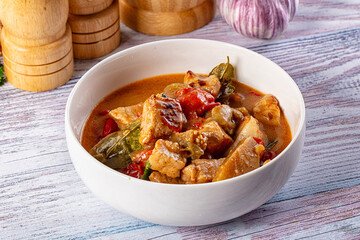 Thai Tom Yum soup with chicken