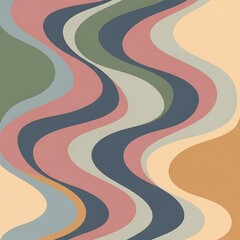 Retro Waves - A Groovy Abstract Design in Earthy Tones.