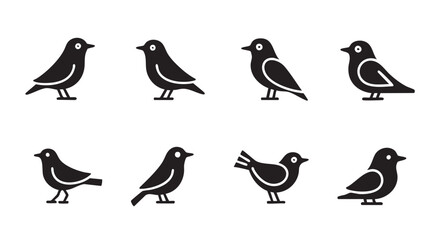 Obraz premium Black and White Birds Minimalist Vector Illustration for Graphic Design Needs