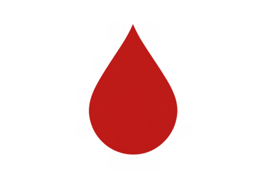 Blood drop vector icon symbolizing medical donation, health, life, and humanitarian aid on transparent background