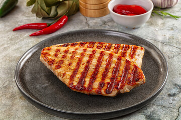 Grilled turkey breast fillet steak