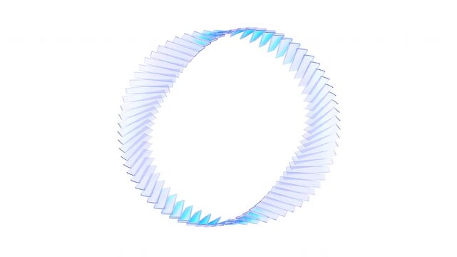 Abstract glass shape on a white background, 4k seamless loop animation, 3d render