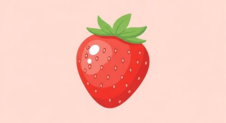 Fresh vibrant strawberry illustration for summer fun, perfect for healthy eating campaigns and delicious dessert promotions with a sweet, juicy appeal