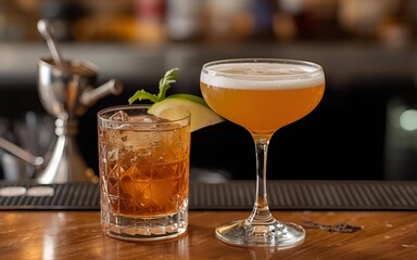 Close-up of cocktail on a bar