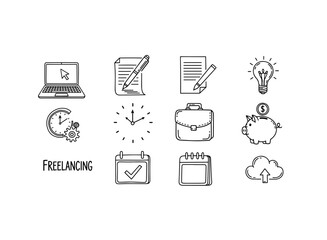 Freelancing and remote work icons