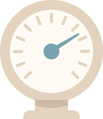 Round gauge meter with needle and tick marks