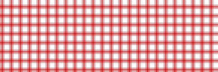 Red gingham plaid pattern background. Seamless design with bold red and white woven checks, perfect for fabric, tablecloth, wrapping, and modern decorative style.