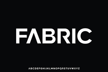 Modern professional sans serif alphabet display font vector. Fabric typeface