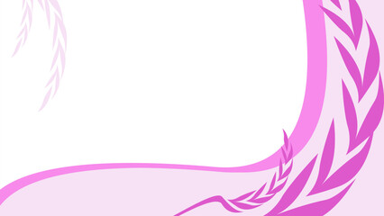 Pink and purple leaf shapes with soft curves on white space, perfect for themes of grace, beauty, award, femininity, or elegant branding.