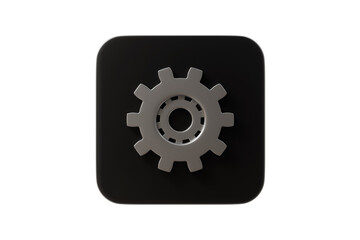 3d settings gear app icon. settings configuration concept. Minimal cartoon gear cog wheel setup for app ui banner. isolated on white background. 3d render.