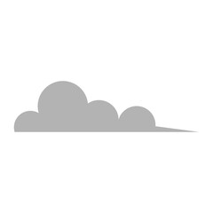 Simple gray cloud icon with soft rounded edges and clean white background, ideal for weather apps, cloud tech, UI design, or minimalist digital branding.