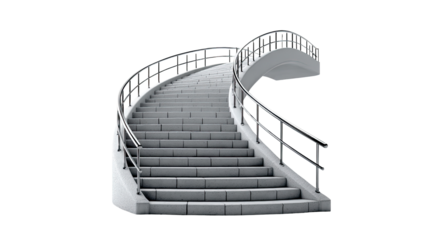 Ascending Stairway to Architectural Greatness: A captivating image of a curved stairway, with the sleek, modern design emphasizing the upward journey. Featuring clean lines and a sense of progression.
