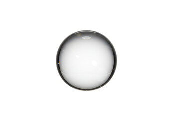 Clear glass sphere isolated on transparent background, crystal ball for fortune telling and decorative purposes