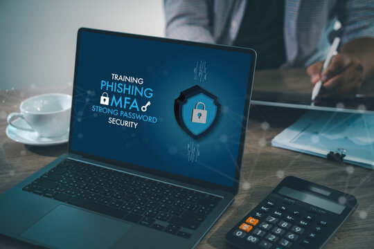 security awareness training for employees online representing digital protection and safety awareness. Security Awareness Training MFA and strong passwords - Powered by Adobe