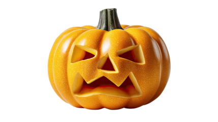 Jack-o'-lantern's Grimace: A carved pumpkin with a menacing grin, ready to cast its spooky glow upon the festive season.