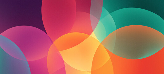 Abstract Circle Art: A vibrant and modern composition of overlapping circles, using gradients and hues to create a dynamic and engaging visual experience. 