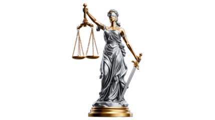Justice statue: A symbolic representation of justice, this statue embodies fairness, law, and balance, with the blindfold and scales representing impartiality and the sword symbolizing enforcement.